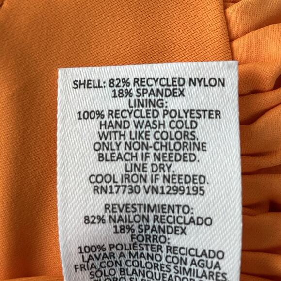 Tabitha Brown Target Swimsuit M Colorblock Puff Sleeve Open Front Tie One Piece - Picture 8 of 8